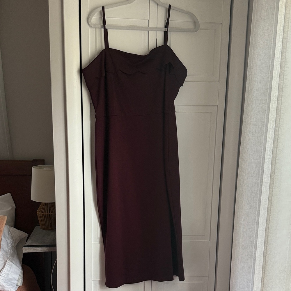 Nine Britton Strapless Dark Red Dress